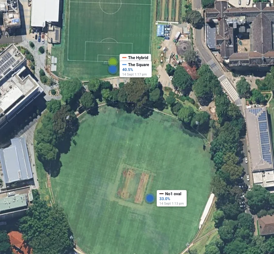 Hydrosight Portal sensor readings shown on a site map